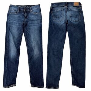 American Eagle Outfitters Women's Straight Leg Jeans - Dark Blue Wash